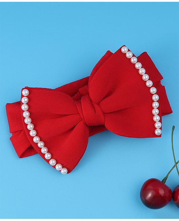 Babyhug Free Size Headband with Bow Applique - Pink