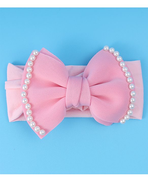 Babyhug Free Size Headband with Bow Applique - Pink
