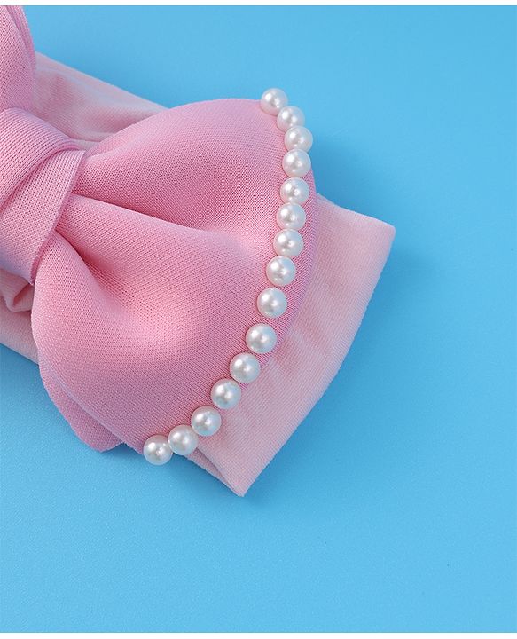 Babyhug Free Size Headband with Bow Applique - Pink