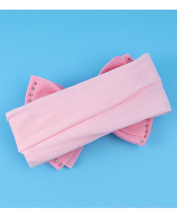 Babyhug Free Size Headband with Bow Applique - Pink