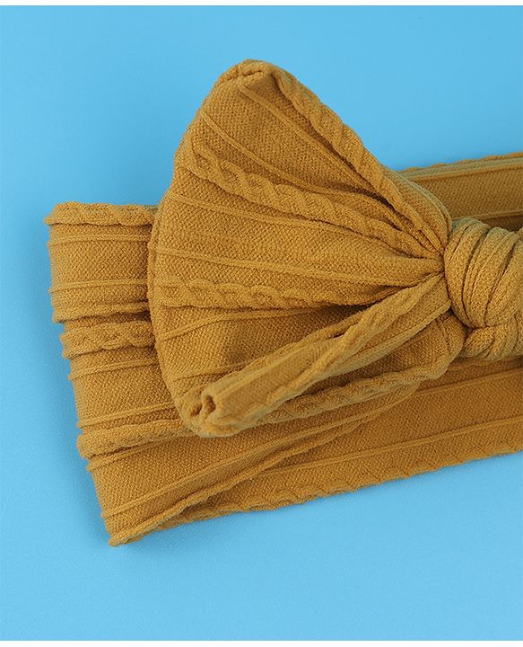 Babyhug Free Size Headband with Bow Applique - Yellow