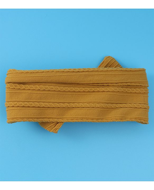 Babyhug Free Size Headband with Bow Applique - Yellow