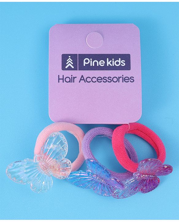 Pine Kids Rubber Bands & Scrunchies Sets Free Size pack of 3 - Multicolor