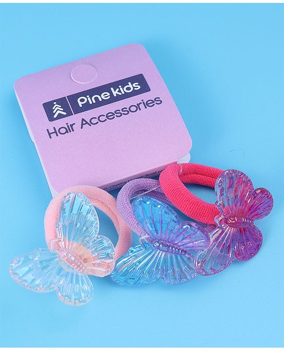 Pine Kids Rubber Bands & Scrunchies Sets Free Size pack of 3 - Multicolor