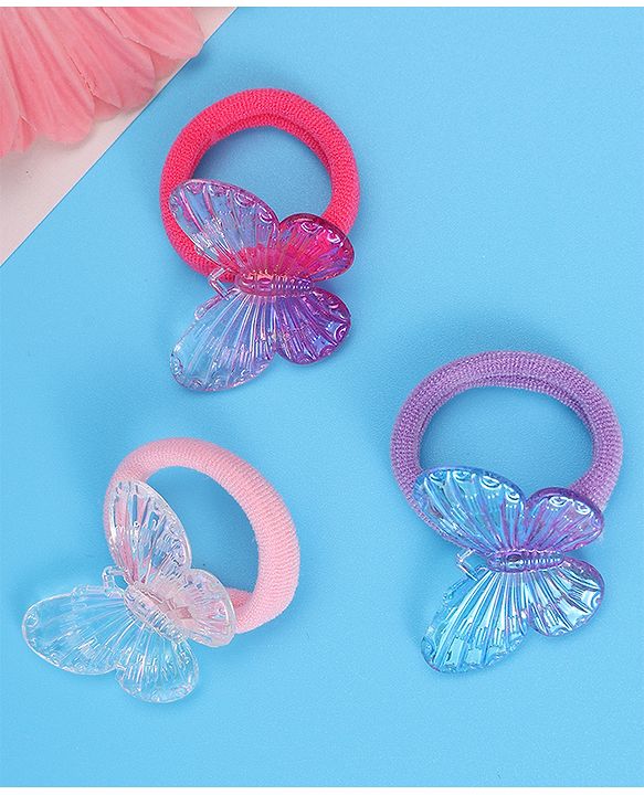Pine Kids Rubber Bands & Scrunchies Sets Free Size pack of 3 - Multicolor