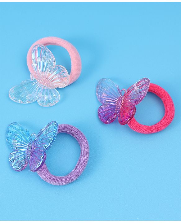 Pine Kids Rubber Bands & Scrunchies Sets Free Size pack of 3 - Multicolor