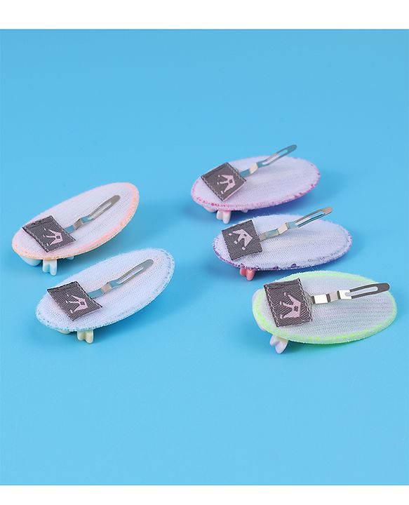 Babyhug Free Size Snap Clips with Bow Applique Pack of 5 -   Multicolor