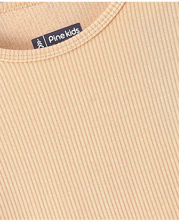 Pine Kids Full Sleeves Solid Thermal Vest - Cream Puff