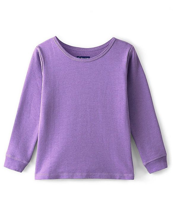 Pine Kids Full Sleeves Thermal Vest Solid Colour - Purple