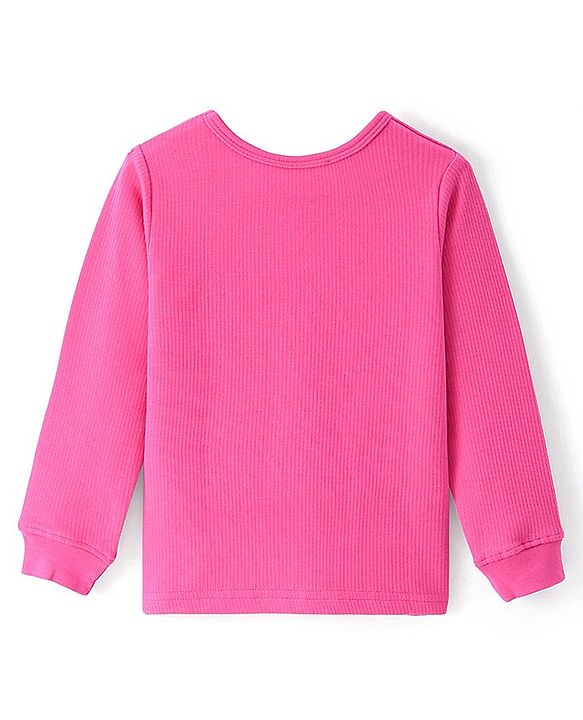 Pine Kids Full Sleeves Solid Thermal Vest - Raspberry Sorbet