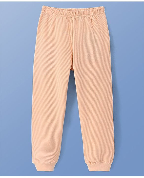 Pine Kids Full Length Solid Thermal Bottoms - Cream Puff