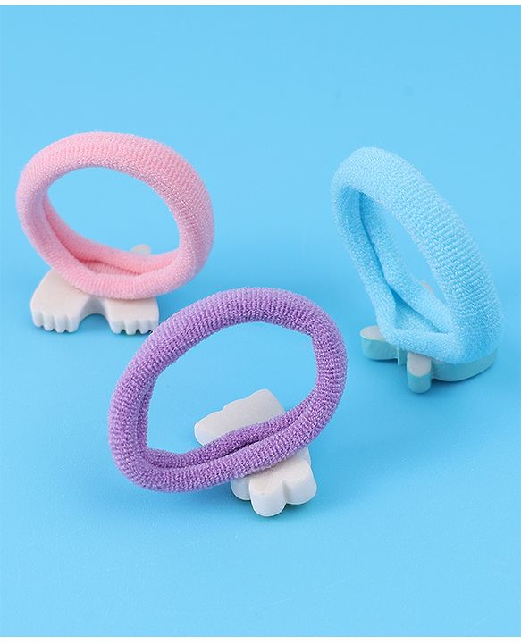 Babyhug Free Size Rubber Bands Sets with Floral  Butterfly & Rainbow Applique Pack of 6 - Multicolor