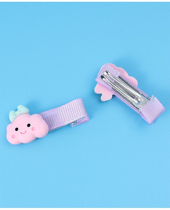 Babyhug Free Size Bow & Butterfly Clips Pack of 3 - Purple