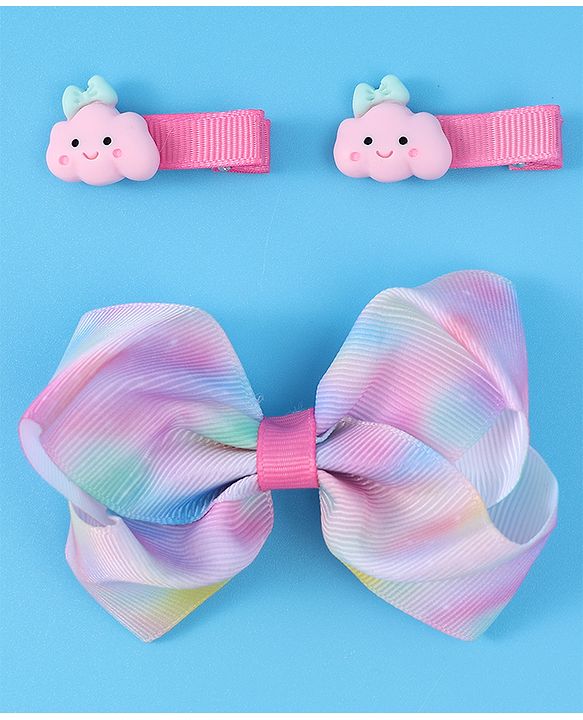 Babyhug Free Size Bow & Butterfly Clips Pack of 3 - Purple