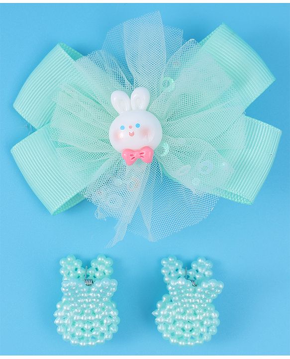 Babyhug Bow & Butterfly Clips Free Size Pack of 2 - Green