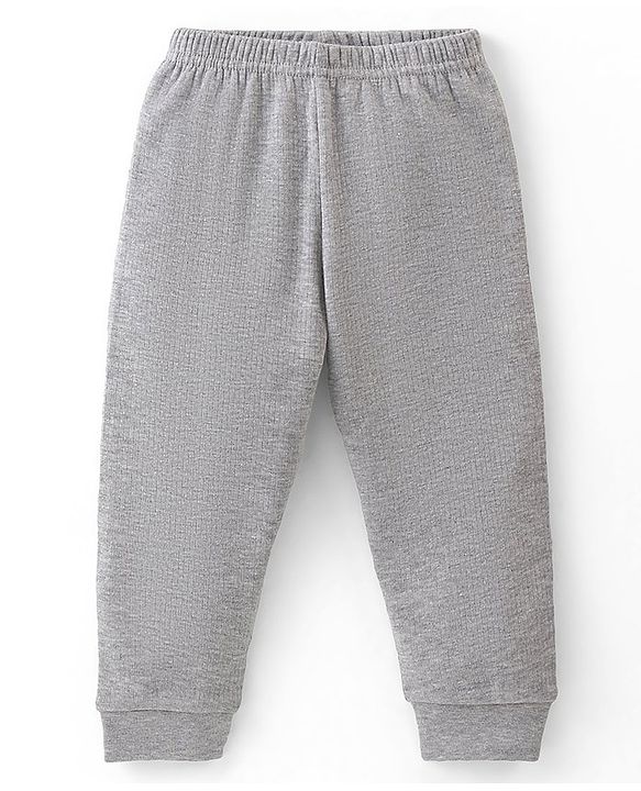 Babyhug Full Length Thermal Bottom Wear Solid Colour - Light Grey