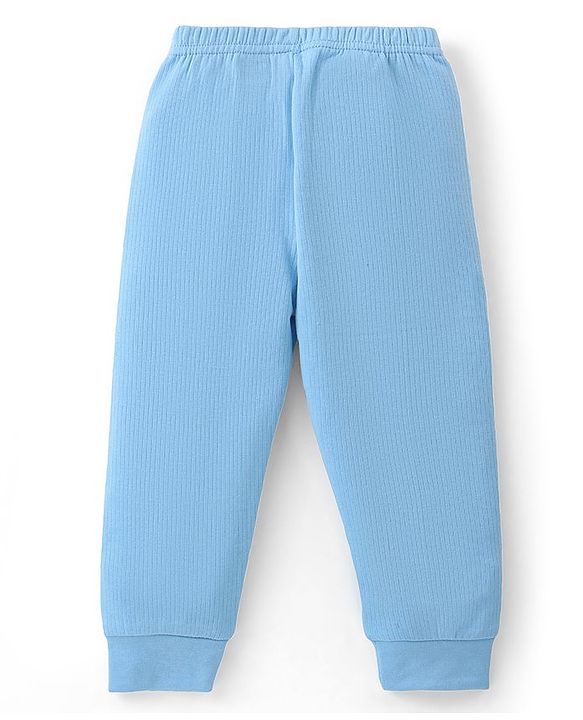 Babyhug Full Length Thermal Bottom Wear Solid Colour - Blue