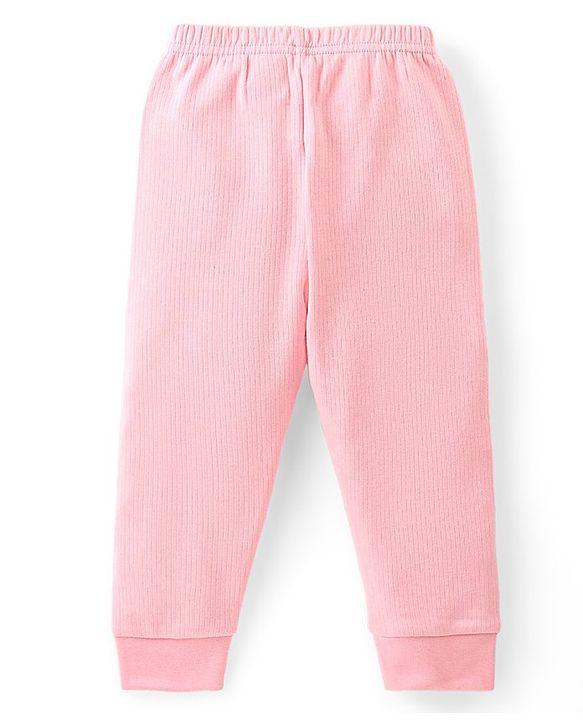 Babyhug Full Length Thermal Bottom Wear Solid Colour - Pink
