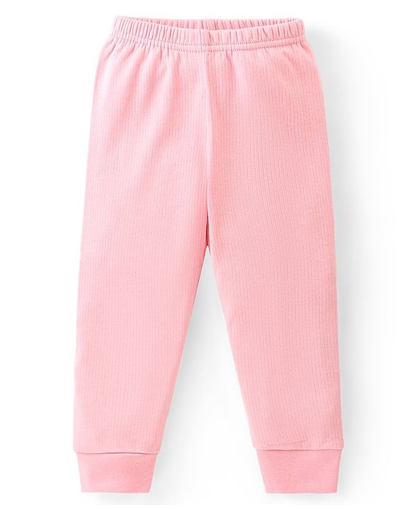 Babyhug Full Length Thermal Bottom Wear Solid Colour - Pink