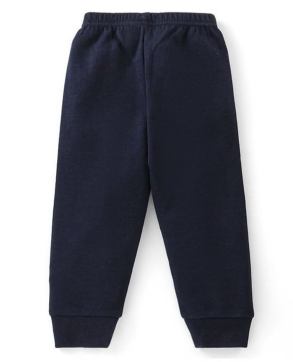 Babyhug Full Length Thermal Bottom Wear Solid Colour- Dark Navy
