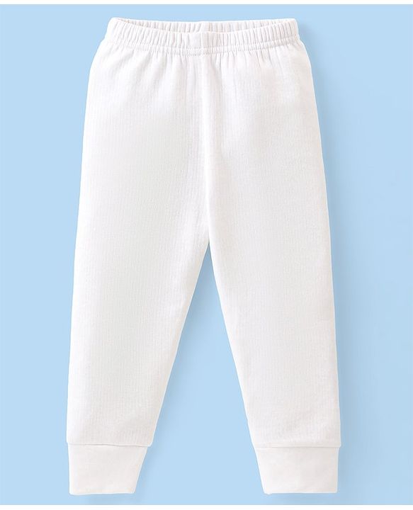 Babyhug Full Length Thermal Bottom Wear Solid Colour- Off White