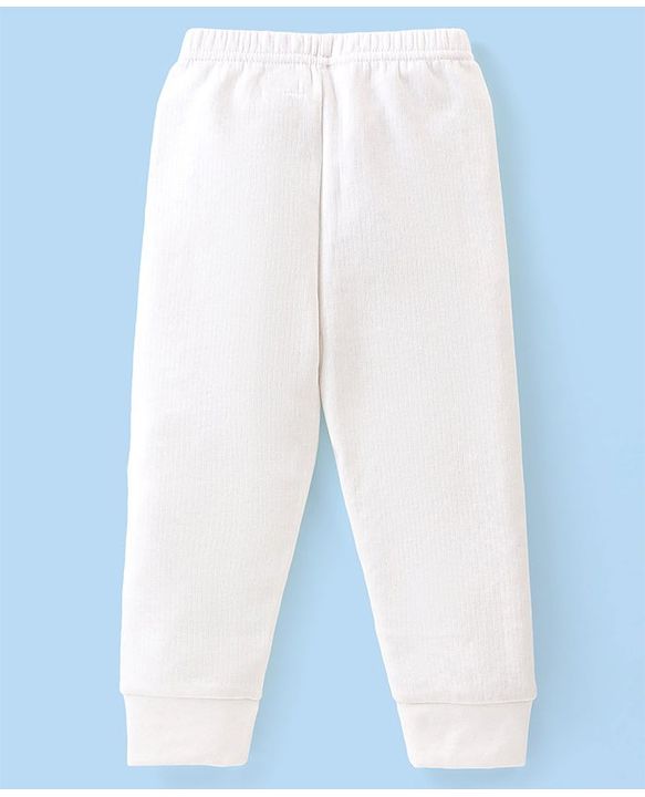 Babyhug Full Length Thermal Bottom Wear Solid Colour- Off White