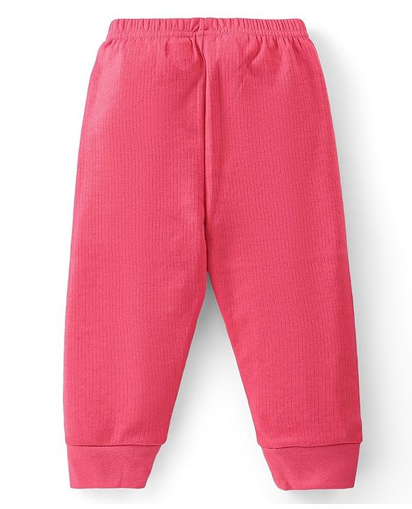 Babyhug Full Length Thermal Bottom Wear Solid Colour - Coral