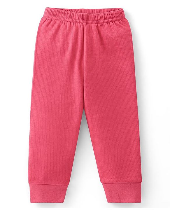 Babyhug Full Length Thermal Bottom Wear Solid Colour - Coral