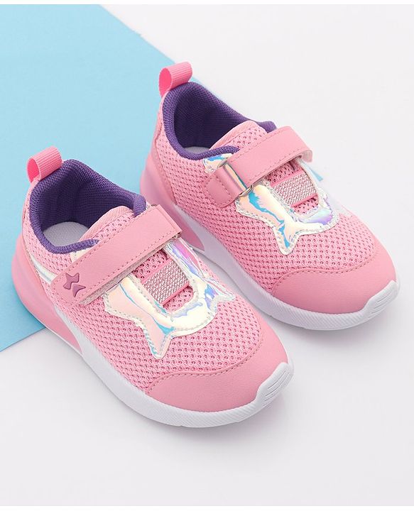 Cute Walk by Babyhug Velcro Closure Sneakers - Light Pink