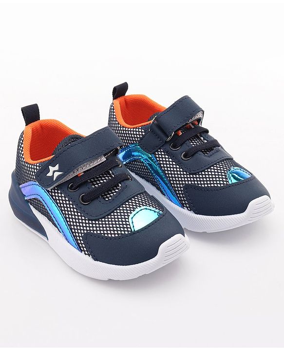 Cute Walk by Babyhug Slip On Sneakers with Velcro Closure - Navy Blue