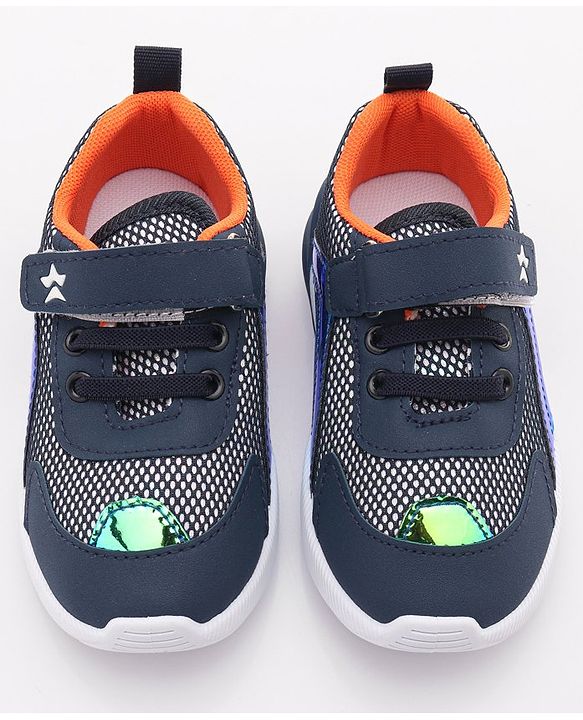 Cute Walk by Babyhug Slip On Sneakers with Velcro Closure - Navy Blue