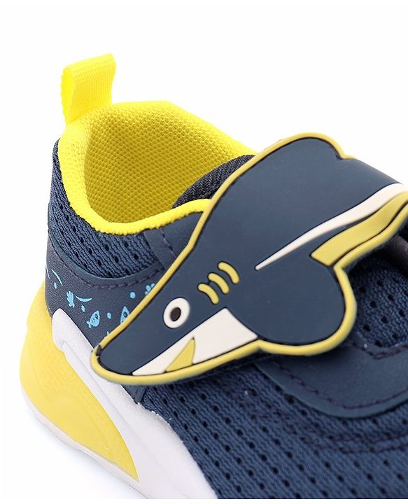 Cute Walk by Babyhug Sneaker with Velcro Closure & Shark Applique - Navy Blue