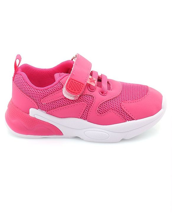 Cute Walk by Babyhug Sneaker Shoes with Velcro Closure - Fuchsia