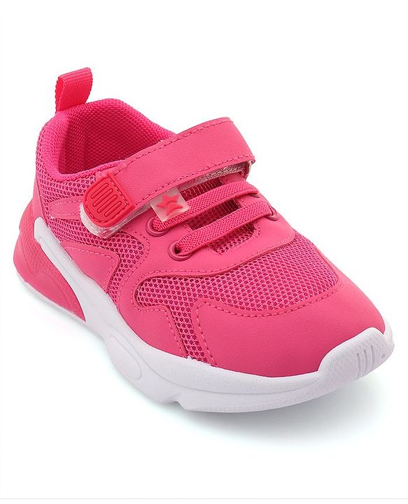 Cute Walk by Babyhug Sneaker Shoes with Velcro Closure - Fuchsia