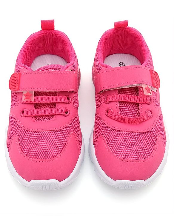 Cute Walk by Babyhug Sneaker Shoes with Velcro Closure - Fuchsia