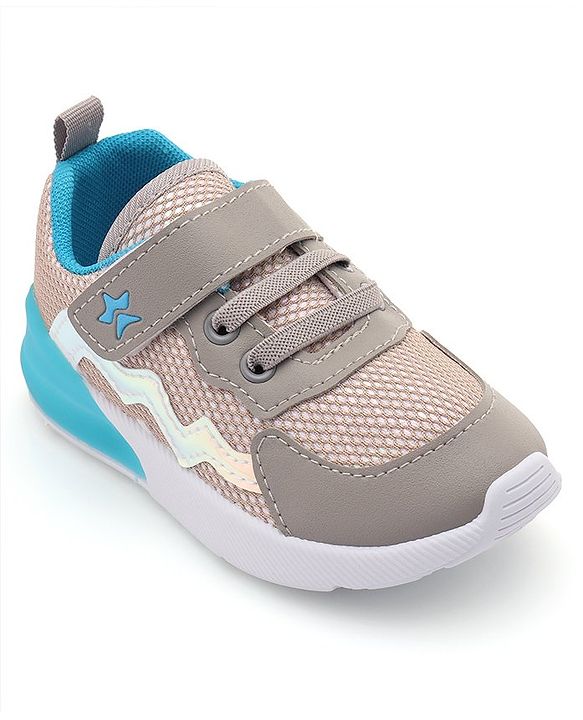 Cute Walk by Babyhug Sneaker with Velcro Closure - Grey