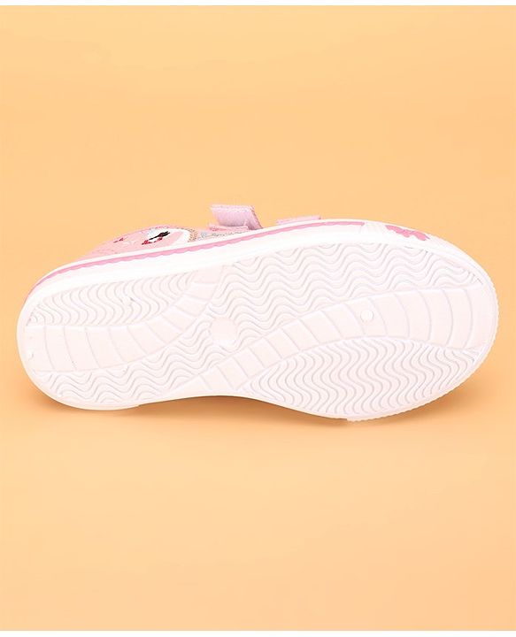 Cute Walk by Babyhug Casual Shoes With Velcro Closure and Swan Embroidery - Pink