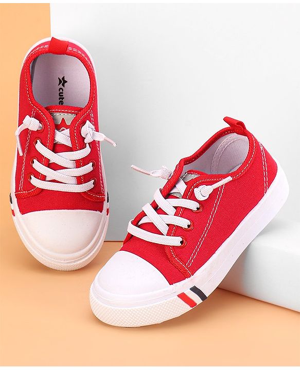Cute Walk by Babyhug Lace Up Casual Shoes - Red