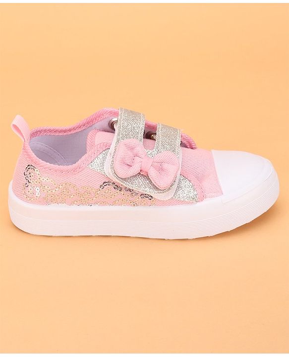 Cute Walk by Babyhug Casual Shoes Sequin Detailing & Bow Applique - Pink