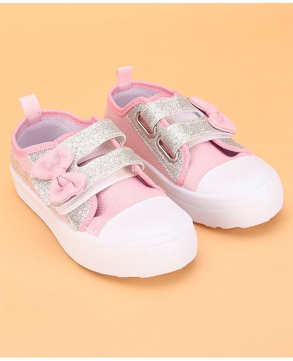 Cute Walk by Babyhug Casual Shoes Sequin Detailing & Bow Applique - Pink