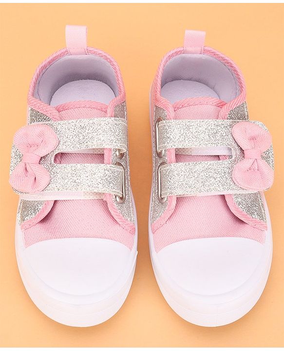 Cute Walk by Babyhug Casual Shoes Sequin Detailing & Bow Applique - Pink