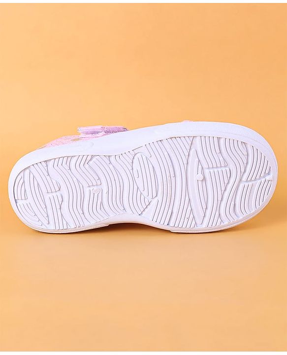 Cute Walk by Babyhug Slip On Casual Shoes with Velcro Closure & Polka Dots Print - Pink