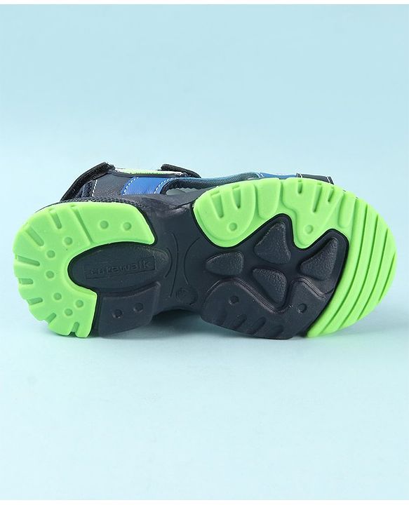 Cute Walk by Babyhug Double Velcro Closure Star Printed Sandals - Grey