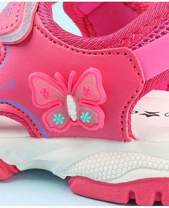 Cute Walk by Babyhug Sandals with Velcro Closure & Butterfly Applique -  Fuchsia