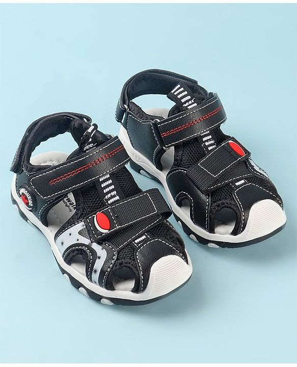 Cute Walk by Babyhug Slip On Sandals with Velcro Closure - Black