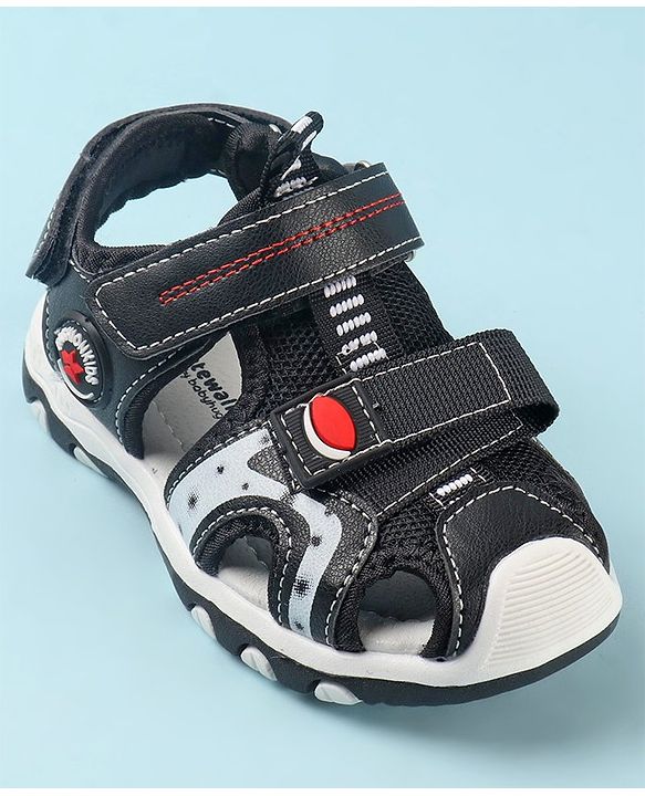 Cute Walk by Babyhug Slip On Sandals with Velcro Closure - Black
