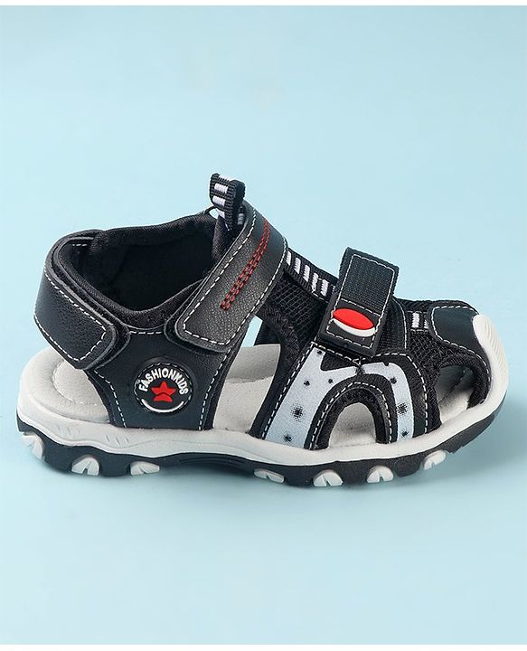 Cute Walk by Babyhug Slip On Sandals with Velcro Closure - Black