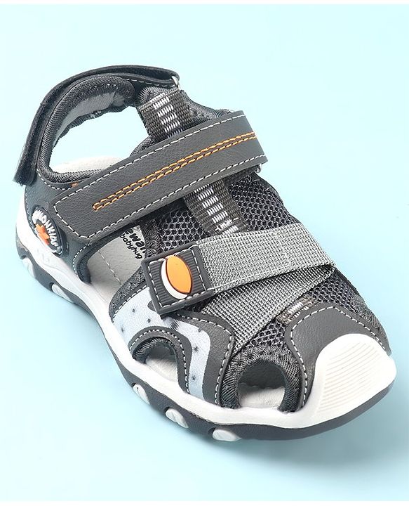Cute Walk by Babyhug Slip On Sandals with Velcro Closure - Grey
