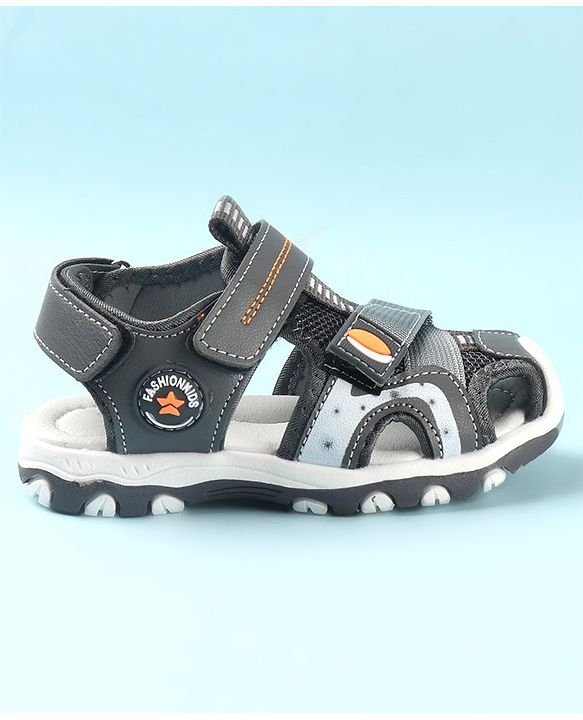 Cute Walk by Babyhug Slip On Sandals with Velcro Closure - Grey