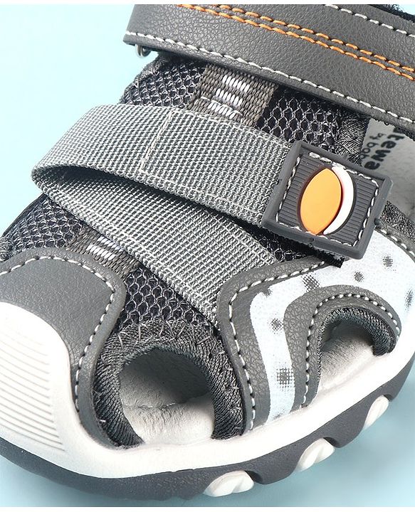 Cute Walk by Babyhug Slip On Sandals with Velcro Closure - Grey